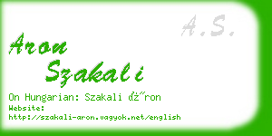 aron szakali business card